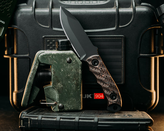 Disaster Cub- Copper Camo Carbon, Armor Black Cerakote, Allen Bolts, Textured Grip