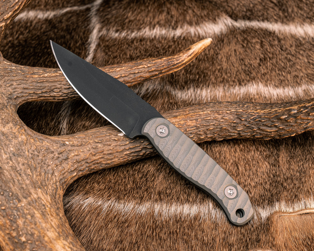 Feather Light- Grey G10, Armor Black Cerakote, Allen Bolts, Textured Grip