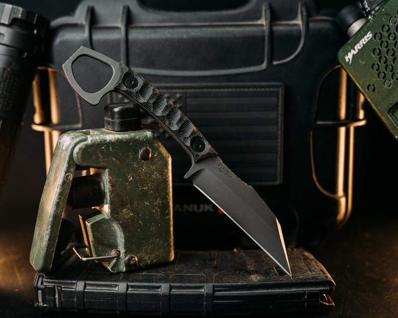 SHPOS- Black Canvas Micarta, Allen Bolts, Textured Grip