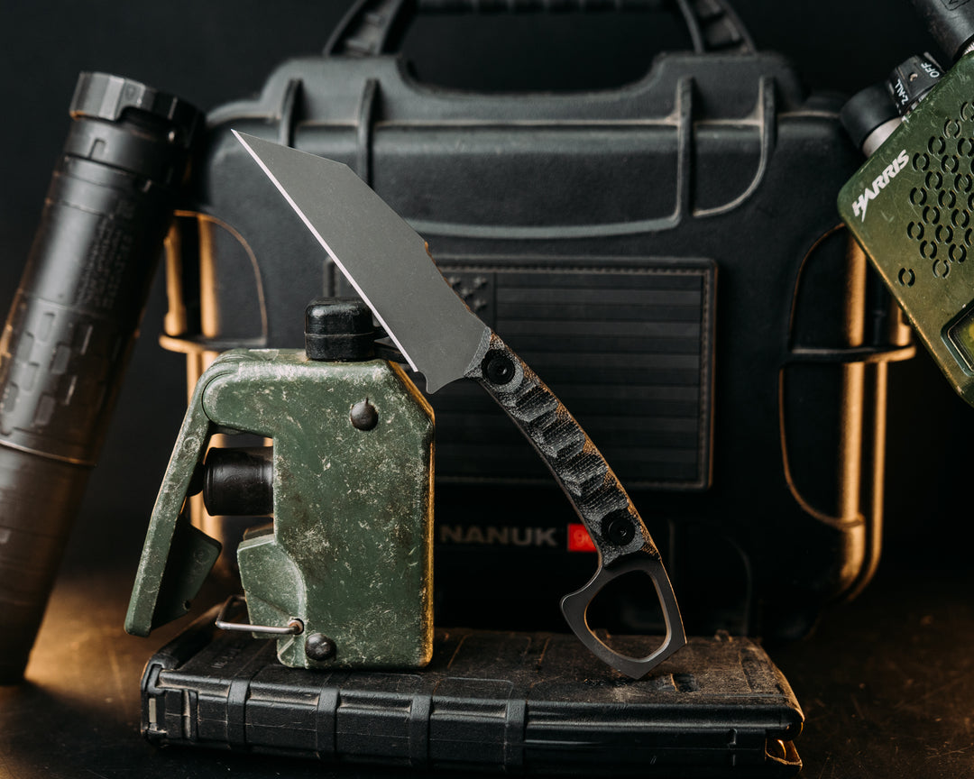 SHPOS- Black Canvas Micarta, Allen Bolts, Textured Grip