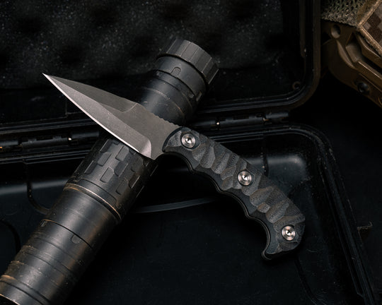 3" HUMINT- Black G10, Allen Bolts, Textured Grip