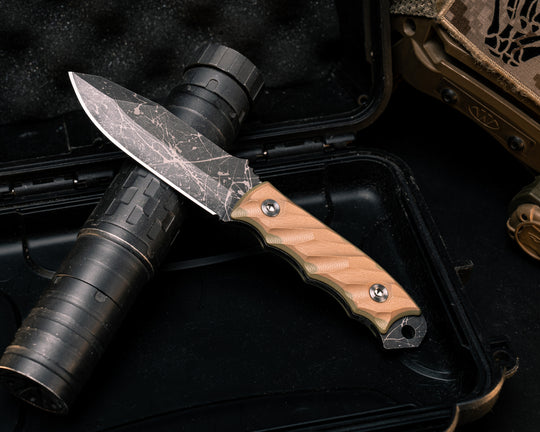 Disaster Jr- OD Green/Coyote G10, Ti Allen Bolts, Textured Grip