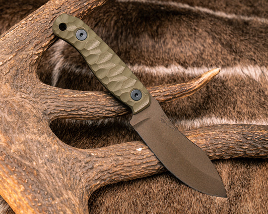 Skinner Jr - OD Green G10, Midnight Bronze Cerakote, Allen Bolts, Textured Grip