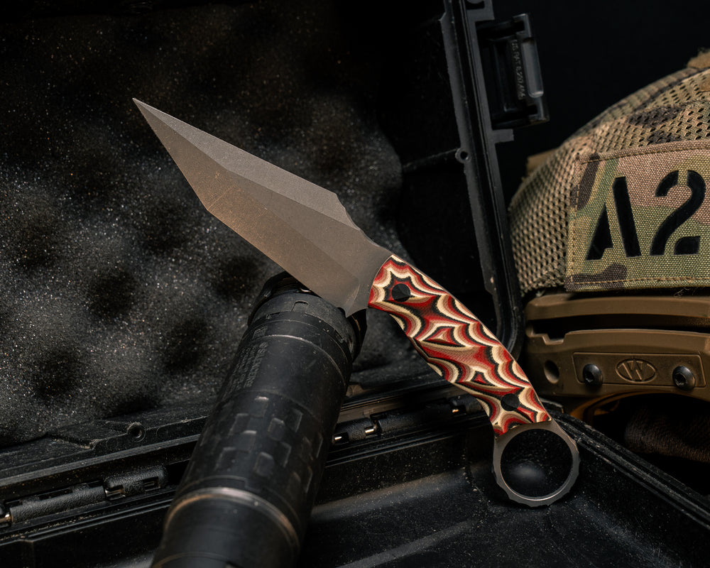 Ringed Tac Tanto- Native G10, CF Pins, Chaos Grip