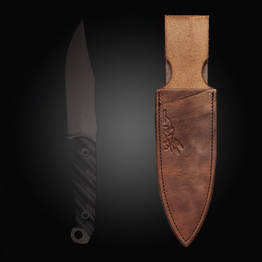 Drop leg SHEATH (large), tan leather belt loop carry,