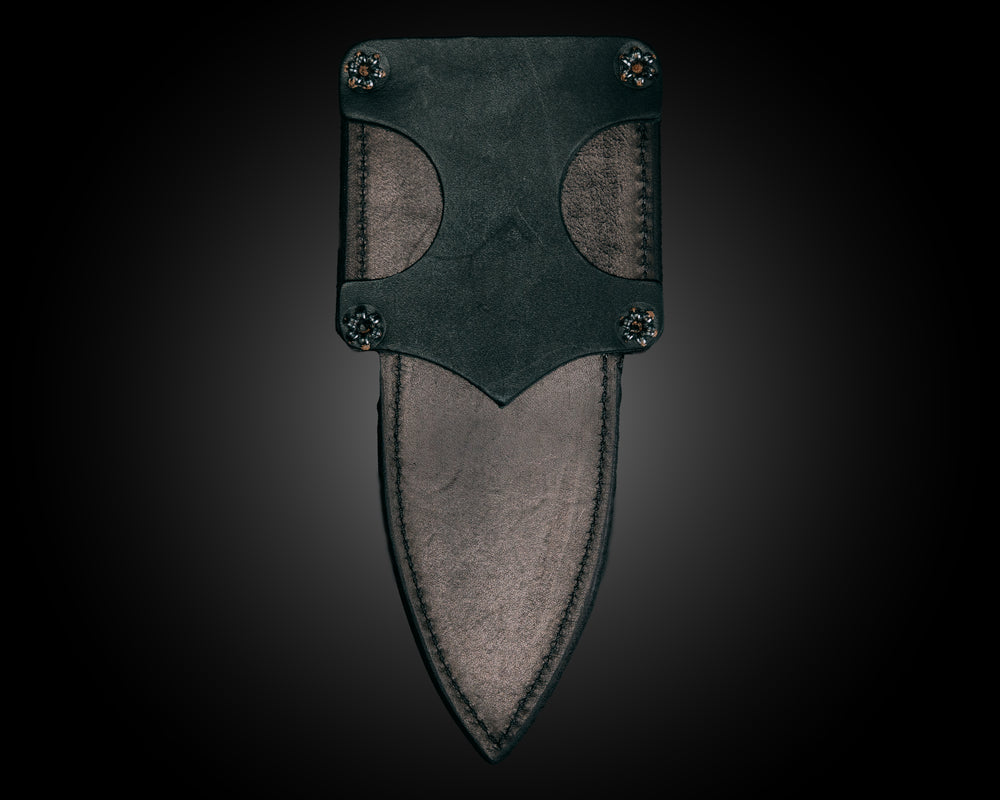 (Black Leather sheath) Disaster Breacher, Widowmaker, Crow Scout, Cavner full, size leather sheath, wider blades, 9"-10" oa, 4-5" blade