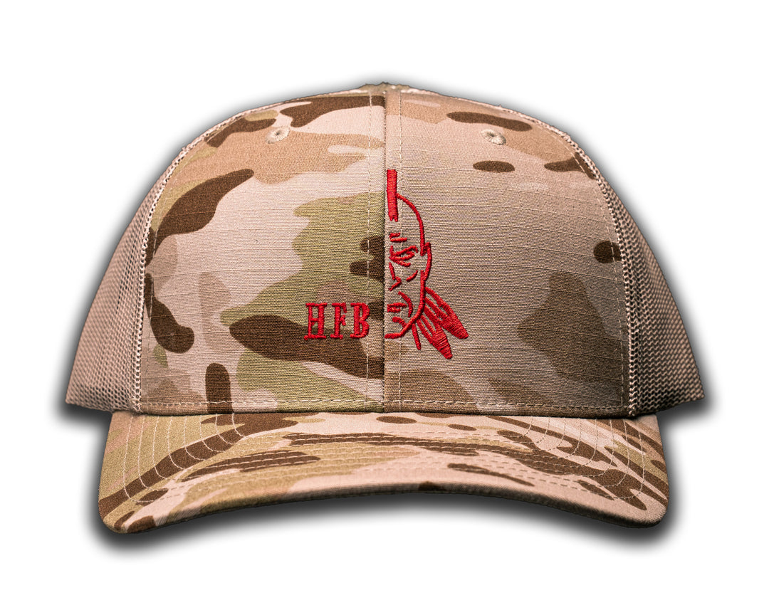 HFB Logo Multicam Trucker Cap w/Tan Mesh