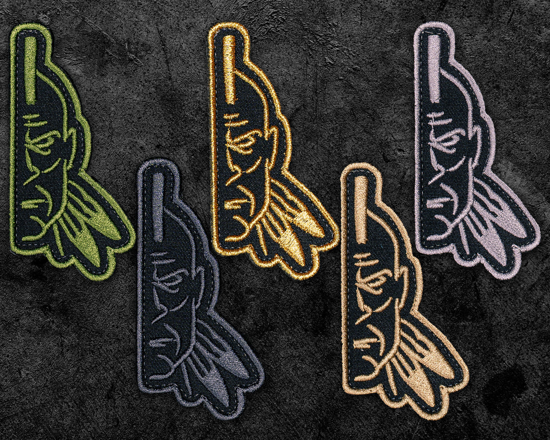Assorted Color Half Face Embroidered Velcro Patch 5- Pack