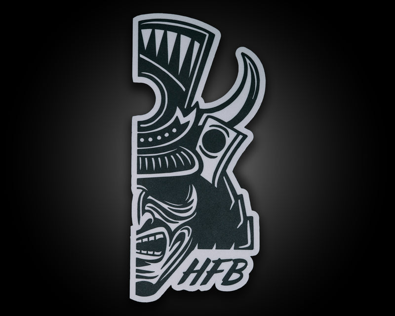 White and Black Samurai Logo HFB Sticker