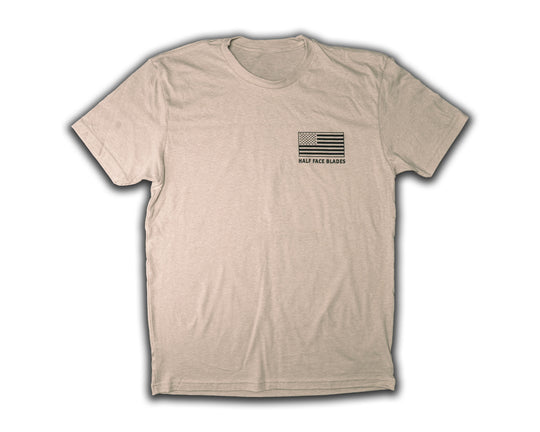 Scalper Tee, tan, American Flag/scalper