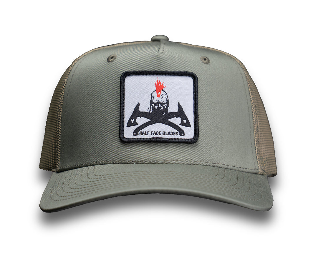 HFB Trucker Hat - Scalper Patch, Olive Green, Mesh Back